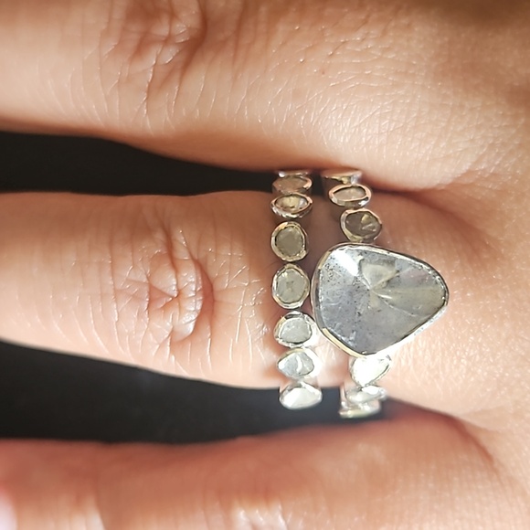 Polki Diamond Stackable Rings - Picture 4 of 15